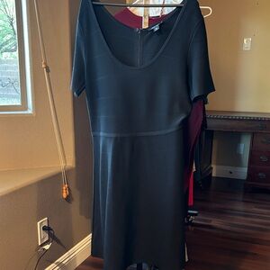 White House Black Market Classic Black Midi Dress